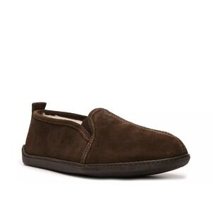 Minnetonka Mens 3928 Suede Pile Lined Slip On‎ Slippers Chocolate Brown Size 8M
